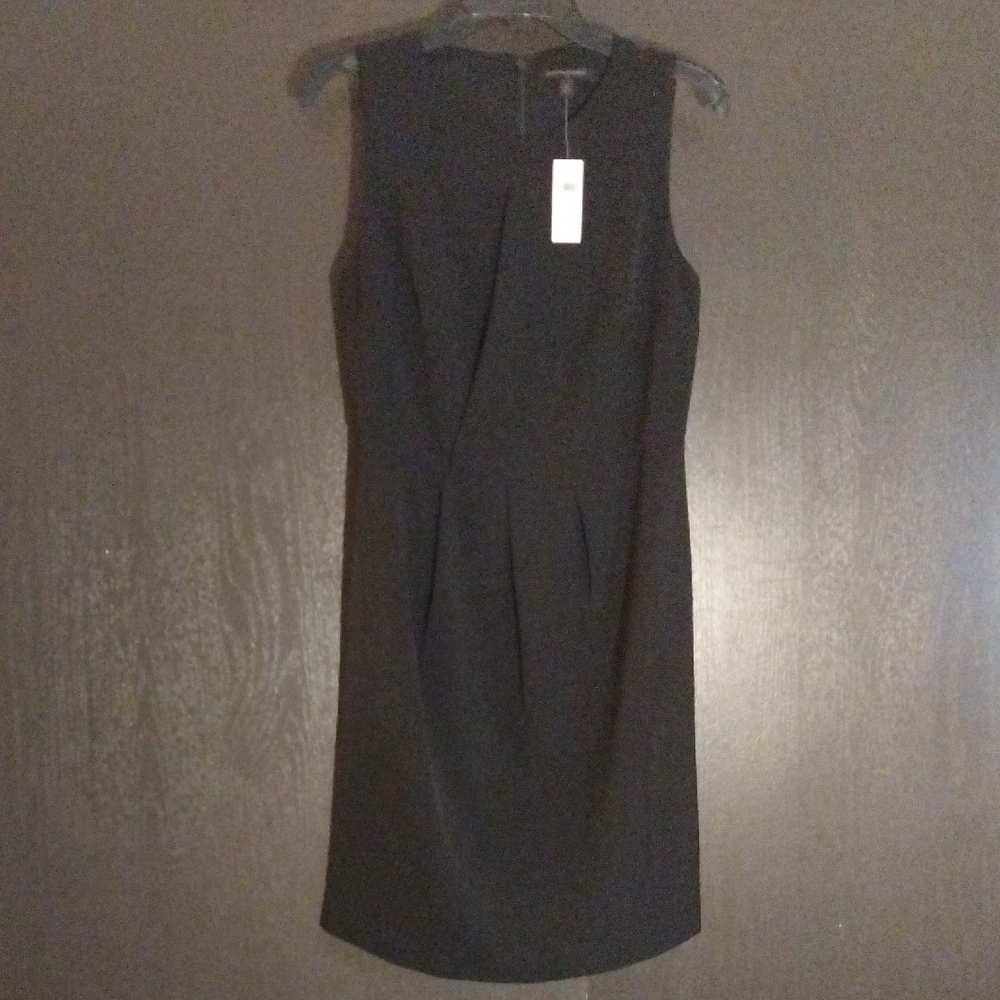 Banana Republic Black Midi Sheath Dress Crew Neck